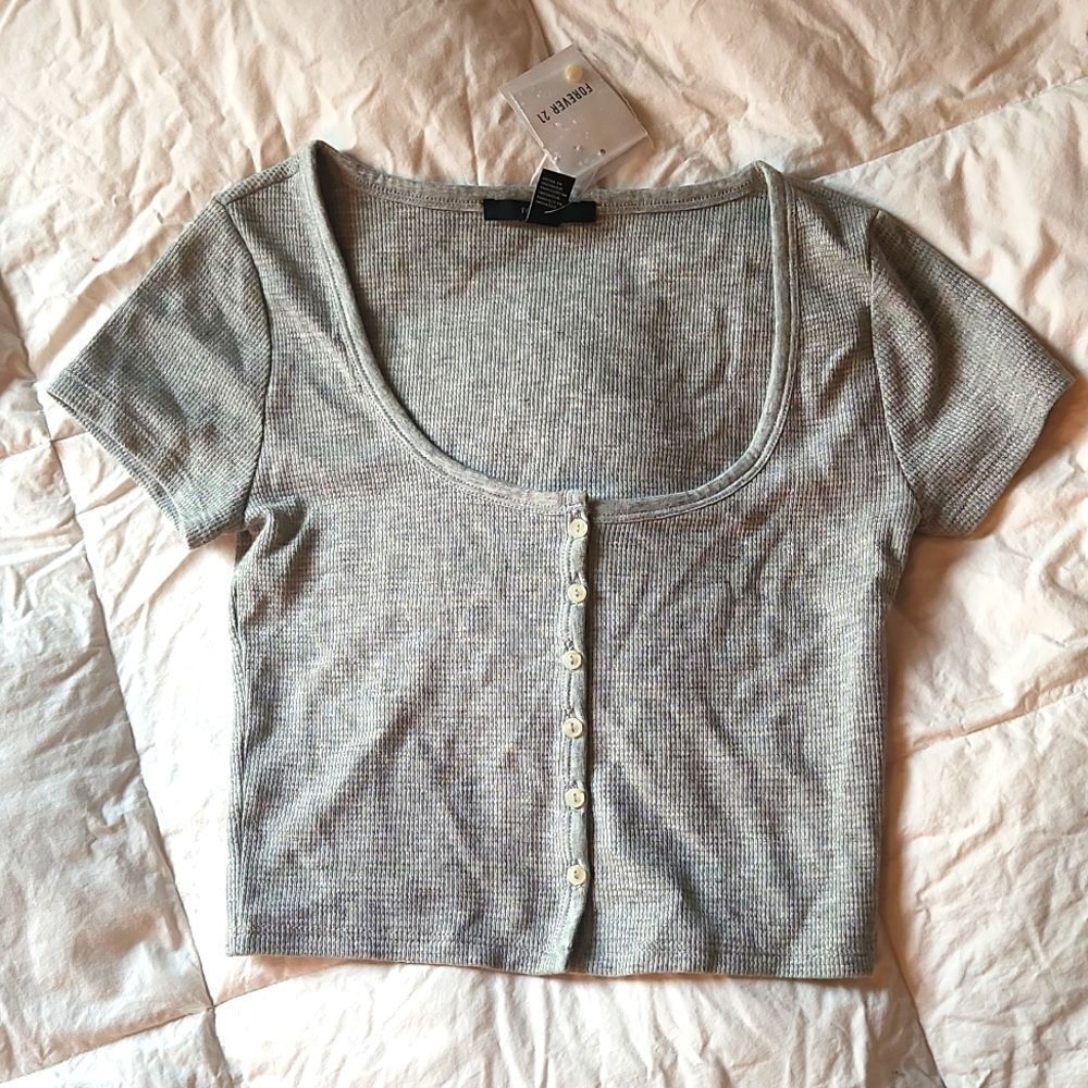 NEW Forever 21 Waffle Crop Top